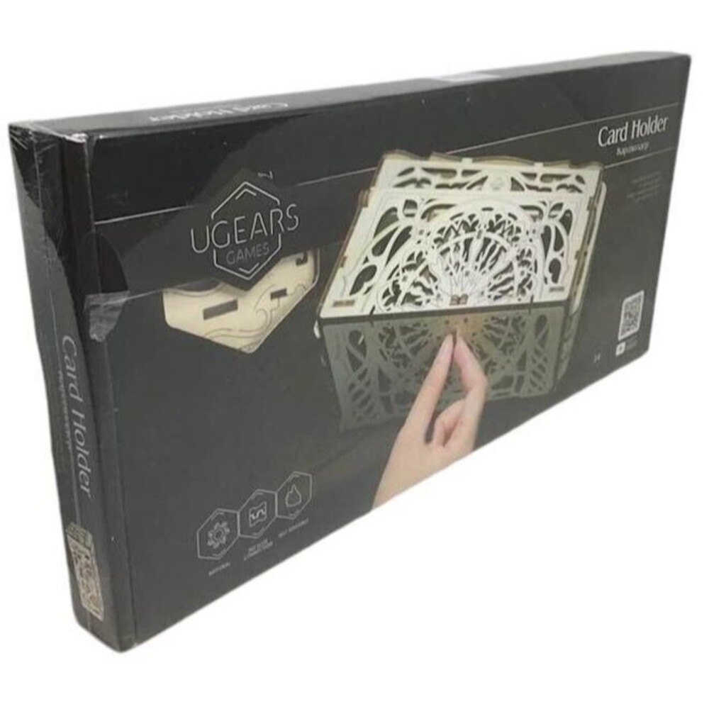 Ugears Model Card Holder Self Assemble Wood Kit DIY Mechanical NEW